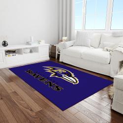 nfl baltimore ravens birds football team logo rectangle area rug light room brv06