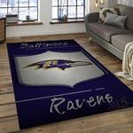 nfl baltimore ravens crown football team logo rectangle area rug dark room brv34