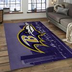 nfl baltimore ravens flight football team logo rectangle area rug dark room brv38
