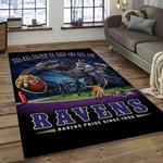nfl baltimore ravens match football team logo rectangle ares rug dark room brv18