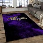 nfl baltimore ravens mystery football team logo rectangle area rug dark room brv21