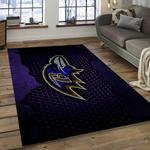 nfl baltimore ravens nest football team logo rectangle area rug dark room brv17