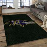 nfl baltimore ravens shield football team logo rectangle area rug dark room brv37
