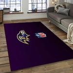 nfl baltimore ravens sprirted football team logo rectangle area rug dark room brv04