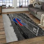 nfl buffalo bills silver football team logo rectangle area rug dark room bb24