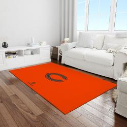 nfl chicago bears football team logo rectangle area rug light room cgb09