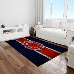 nfl chicago bears football team logo rectangle area rug light room cgb11
