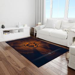 nfl chicago bears football team logo rectangle area rug light room cgb13