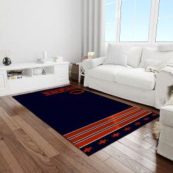 nfl chicago bears football team logo rectangle area rug light room cgb17