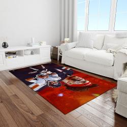 nfl chicago bears football team logo rectangle area rug light room cgb22