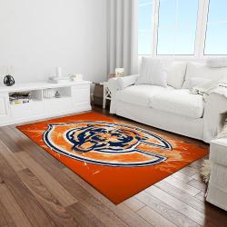 nfl chicago bears football team logo rectangle area rug light room cgb28