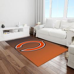 nfl chicago bears football team logo rectangle area rug light room cgb31