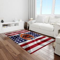 nfl chicago bears football team logo rectangle area rug light room cgb34