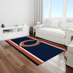 nfl chicago bears football team logo rectangle area rug light room cgb35