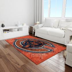 nfl chicago bears football team logo rectangle area rug light room cgb36