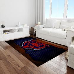 nfl chicago bears football team logo rectangle area rug light room cgb37