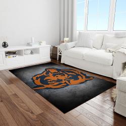 nfl chicago bears football team logo rectangle area rug light room cgb39