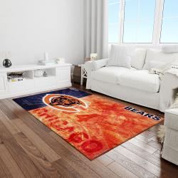 nfl chicago bears football team logo rectangle area rug light room cgb44