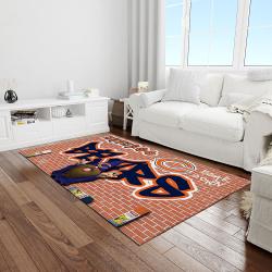 nfl chicago bears football team logo rectangle area rug light room cgb50