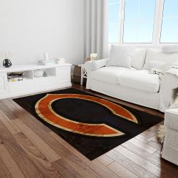 nfl chicago bears football team logo rectangle area rug light room cgb51