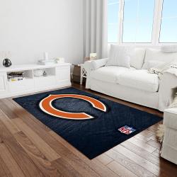 nfl chicago bears football team logo rectangle area rug light room cgb52