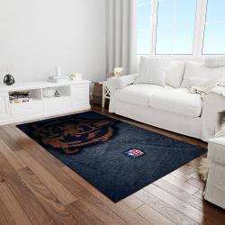 nfl chicago bears football team logo rectangle area rug light room cgb53