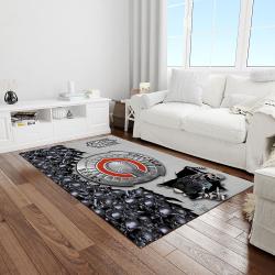 nfl chicago bears football team logo rectangle area rug light room cgb54