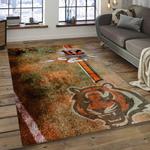nfl cincinnati bengals football team logo rectangle area rug dark room ccb31