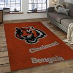 nfl cincinnati bengals football team logo rectangle area rug dark room ccb35