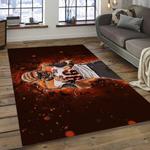 nfl cincinnati bengals football team logo rectangls area rug dark room ccb21