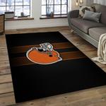 nfl cleveland browns football team logo rectangle area rug dark room clb04
