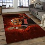 nfl cleveland browns football team logo rectangle area rug dark room clb08