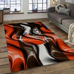 nfl cleveland browns football team logo rectangle area rug dark room clb12