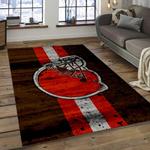 nfl cleveland browns football team logo rectangle area rug dark room clb17