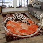 nfl cleveland browns football team logo rectangle area rug dark room clb23