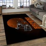 nfl cleveland browns football team logo rectangle area rug dark room clb24