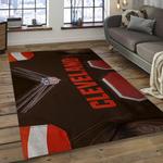 nfl cleveland browns football team logo rectangle area rug dark room clb25