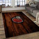 nfl cleveland browns football team logo rectangle area rug dark room clb27