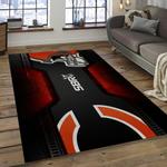 nfl cleveland browns football team logo rectangle area rug dark room clb32