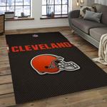 nfl cleveland browns football team logo rectangle area rug dark room clb41
