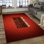 nfl cleveland browns football team logo rectangle area rug dark room clb46