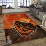 nfl cleveland browns football team logo rectangle area rug dark room clb47
