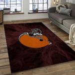nfl cleveland browns football team logo rectangle area rug dark room clb48