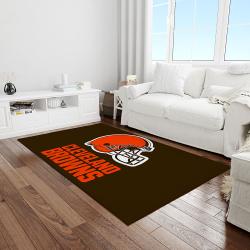 nfl cleveland browns football team logo rectangle area rug light room clb02
