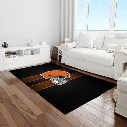 nfl cleveland browns football team logo rectangle area rug light room clb04