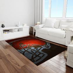 nfl cleveland browns football team logo rectangle area rug light room clb18