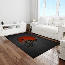 nfl cleveland browns football team logo rectangle area rug light room clb20