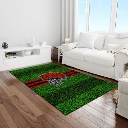 nfl cleveland browns football team logo rectangle area rug light room clb26