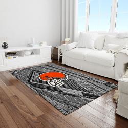 nfl cleveland browns football team logo rectangle area rug light room clb28