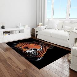 nfl cleveland browns football team logo rectangle area rug light room clb29